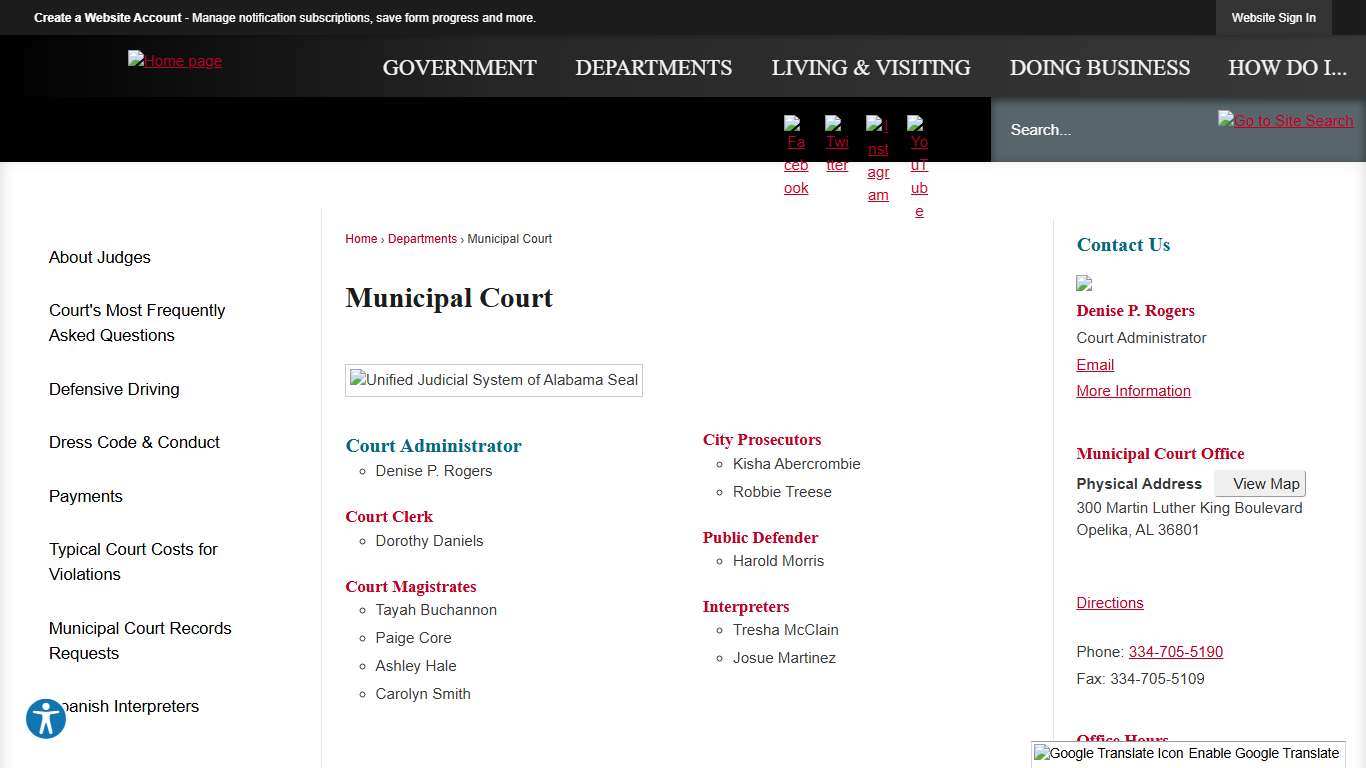 Municipal Court Opelika, AL